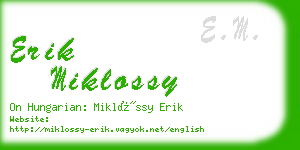 erik miklossy business card